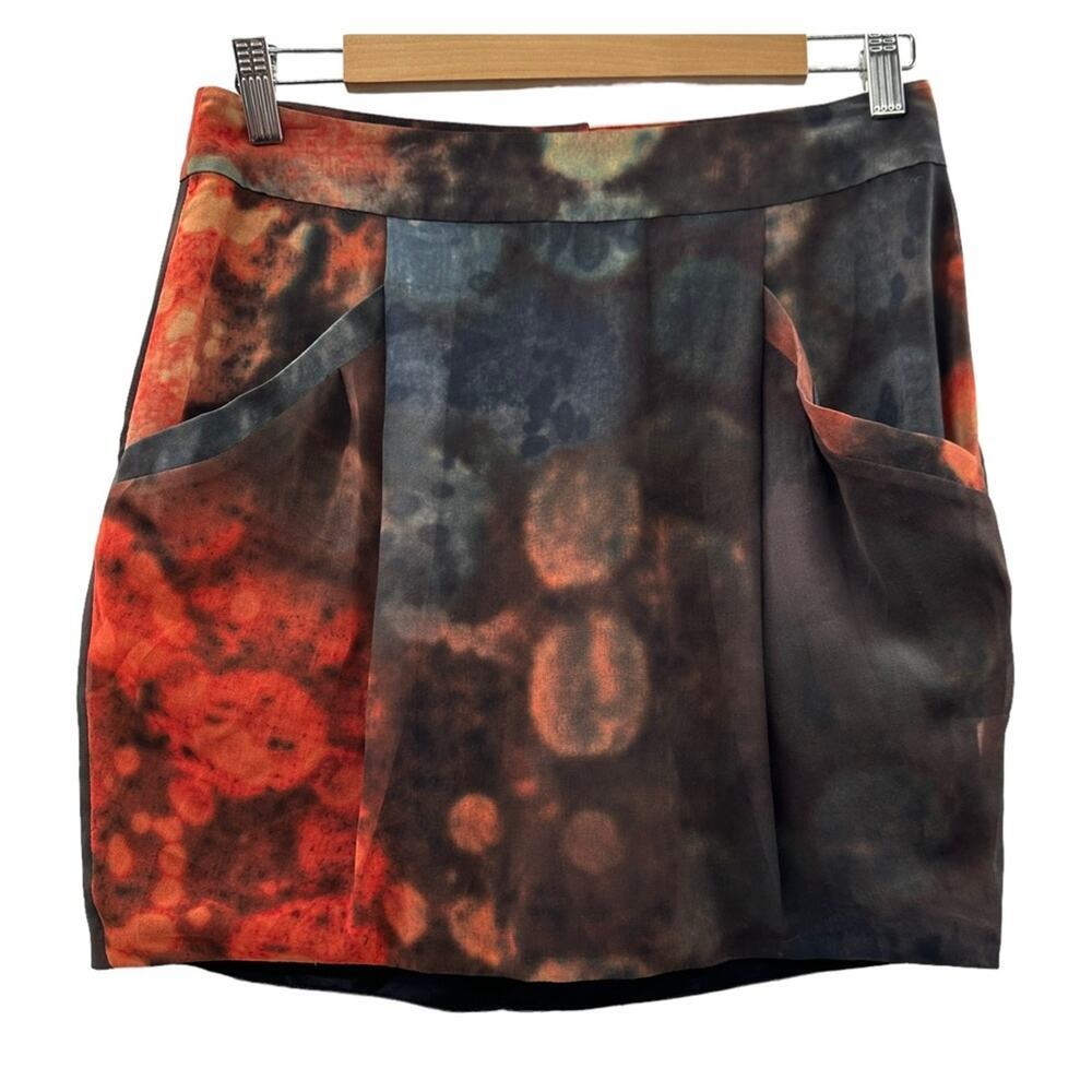 7 For‎ All Mankind Multicolor Sunrise Print Side Pocket Mini Skirt Size S NEW